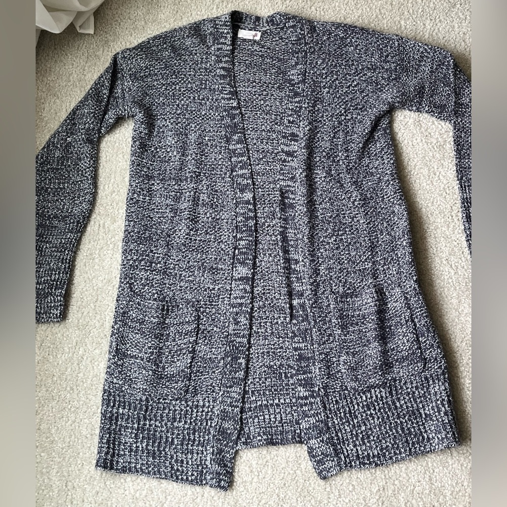 SO Seasonal Boyfriend Lace Up Cardigan in Navy Blue